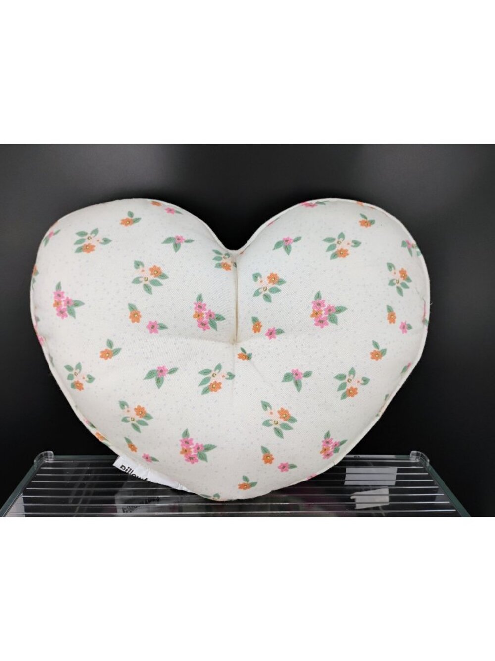 Heart-Shaped Floral & Pink Reversible Pillow By Pillowfort